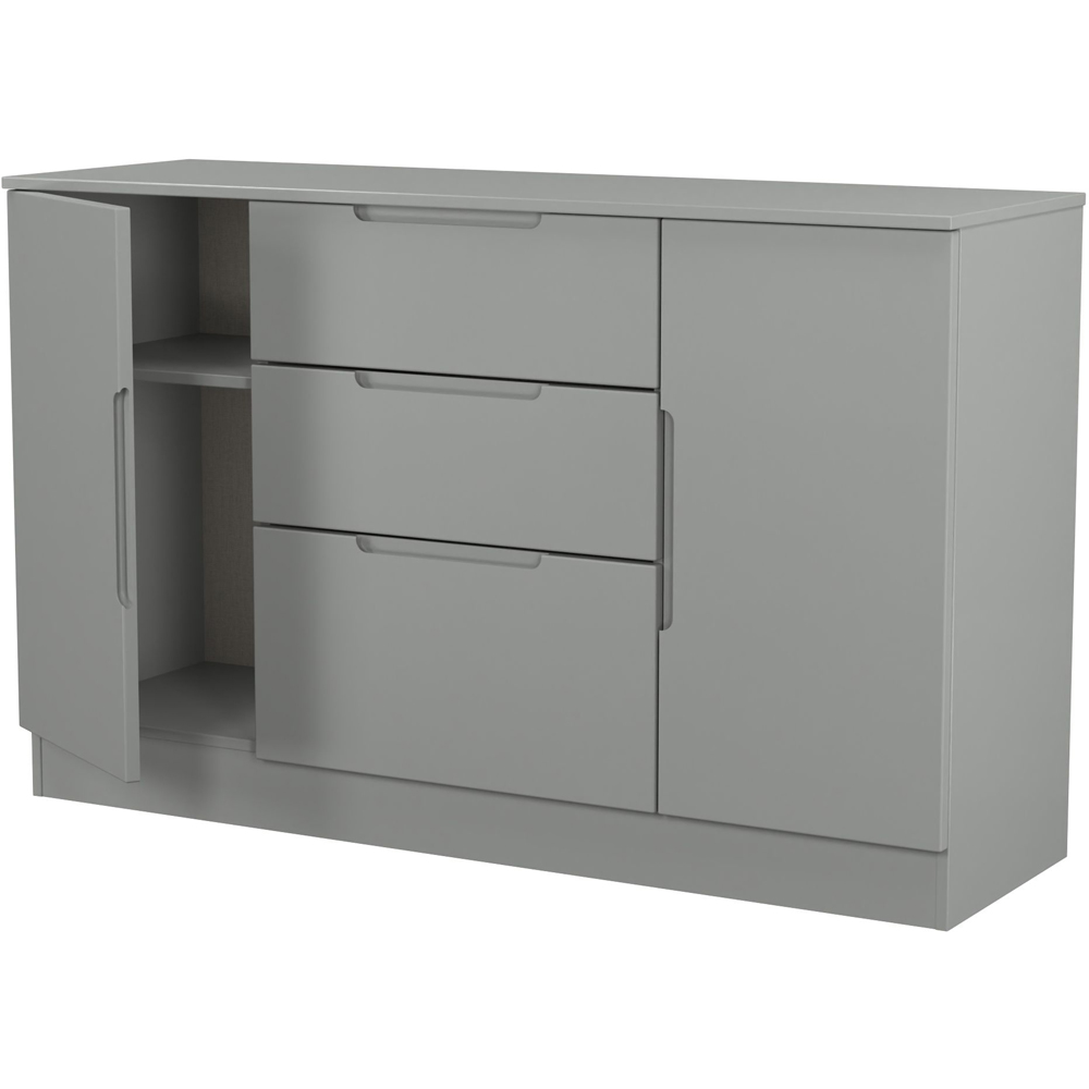 Crowndale Milan 2 Door 3 Drawer Dusk Grey Sideboard Ready Assembled Image 7
