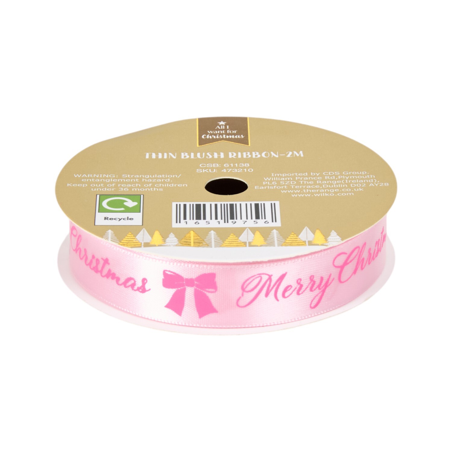 Festive Thin Blush Ribbon Image 7