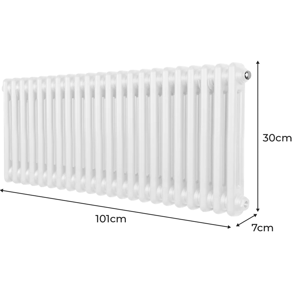 Monster Shop 2413 BTU White Traditional 2 Column Radiator 300 x 1012mm Image 6
