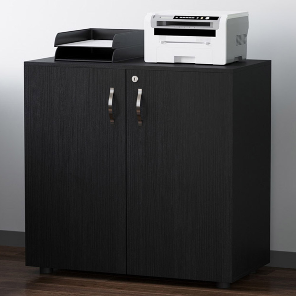 Vinsetto Black 2-Tier Lock File Cabinet Image 1