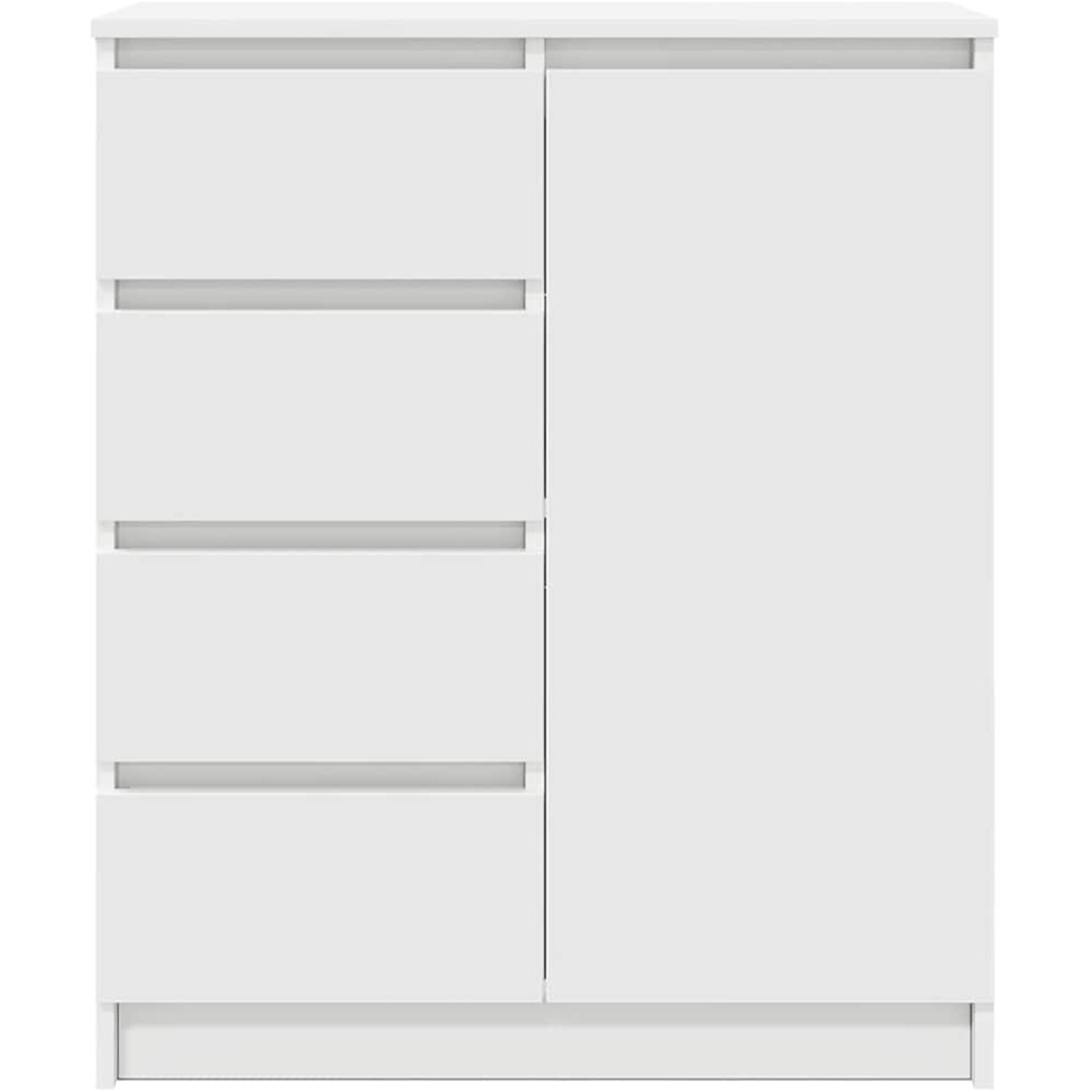 vidaXL Single Door 4 Drawer White Sideboard Image 5