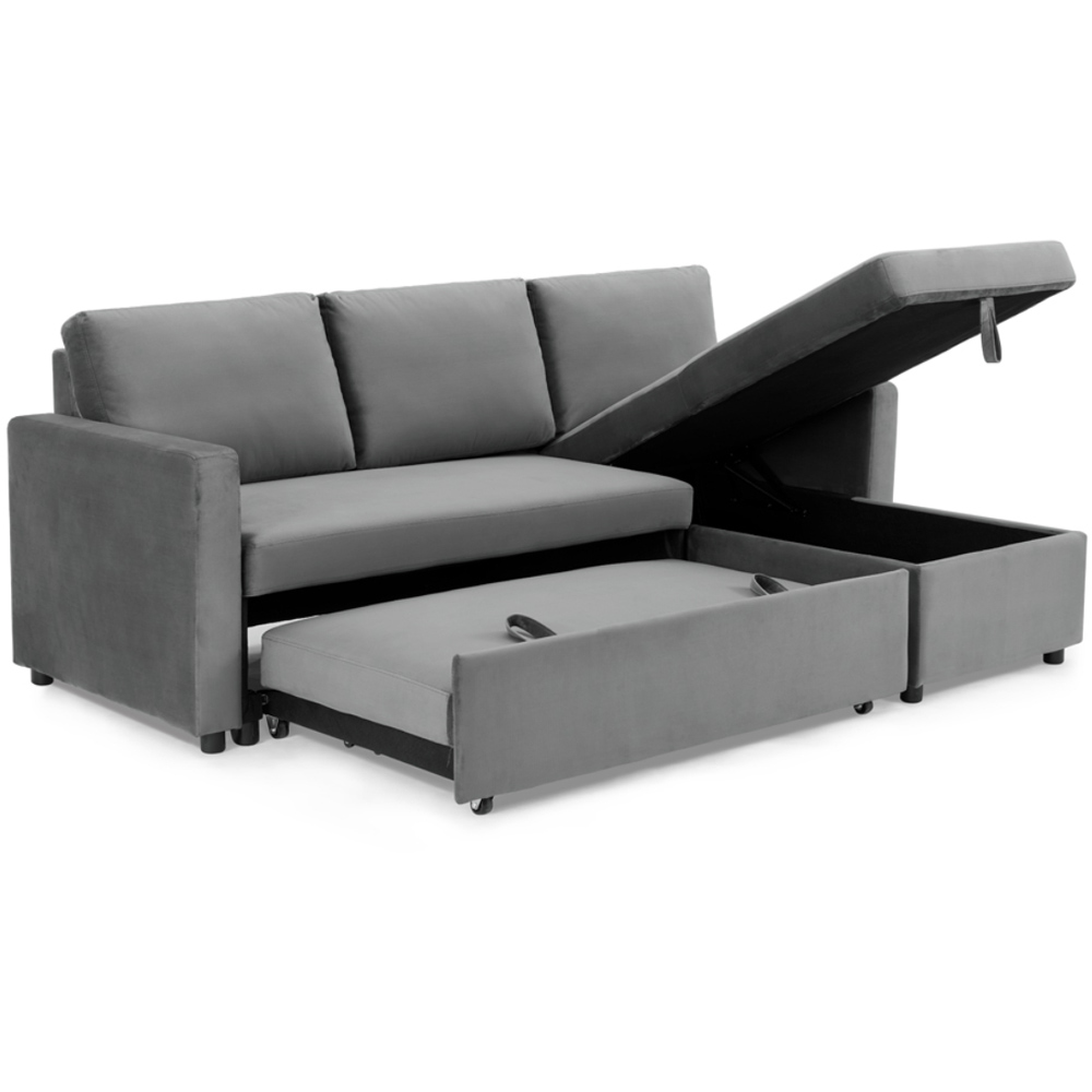 Home Detail Dorset Small Double Sleeper Grey Velvet Pull Out Sofa Bed with Storage Image 5