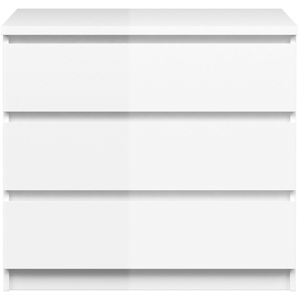 Florence 3 Drawer White High Gloss Chest of Drawers Image 3
