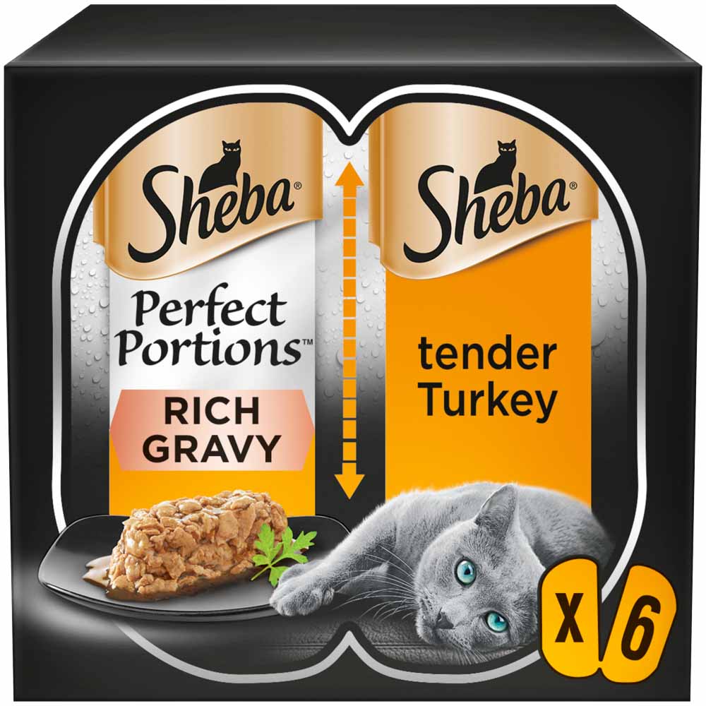 Sheba Perfect Portions Turkey in Gravy Adult Wet Cat Food Trays 6 x 37.5g Image 1