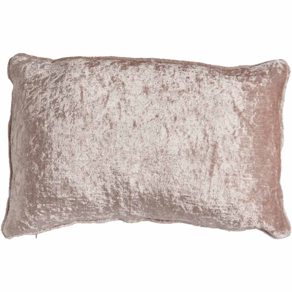 Wilko Pink Crush Velvet Effect Cushion 50 x 30cm Image 1