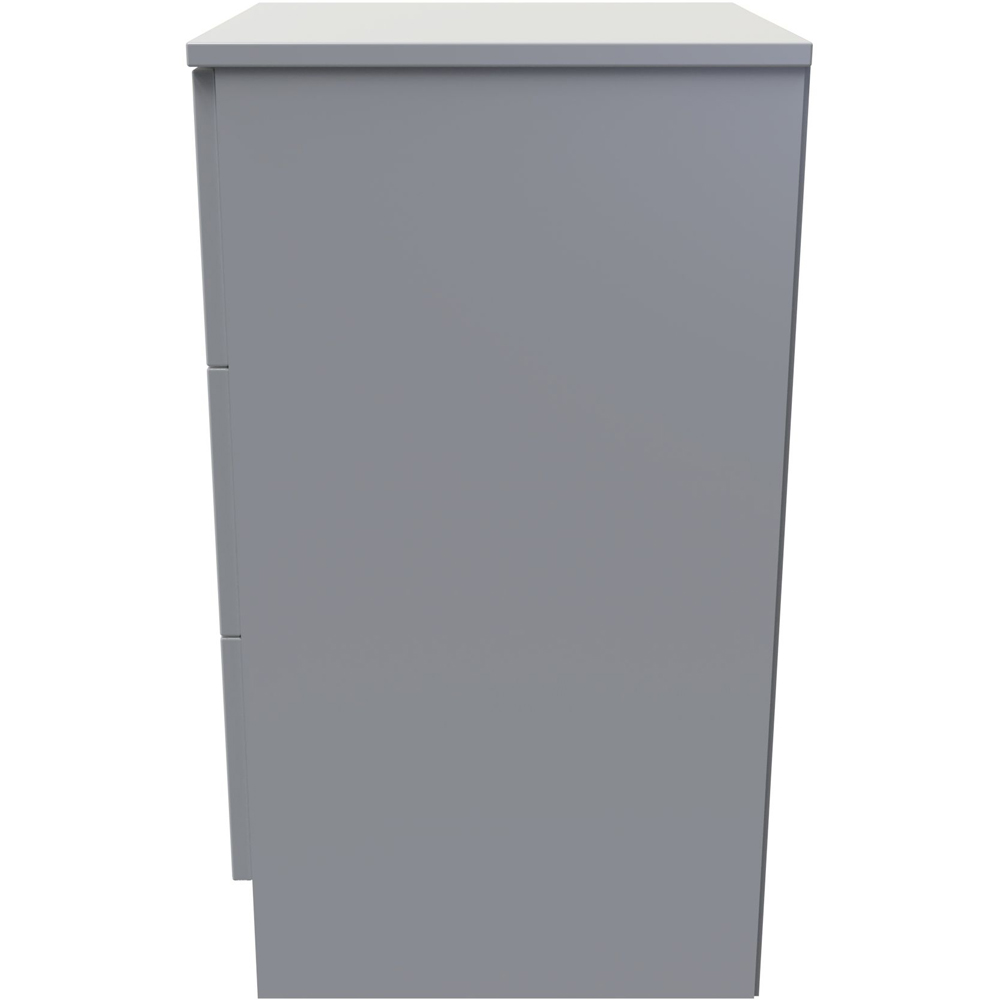 Crowndale Avon 3 Drawer Dusk Grey Bedside Cabinet Ready Assembled Image 3