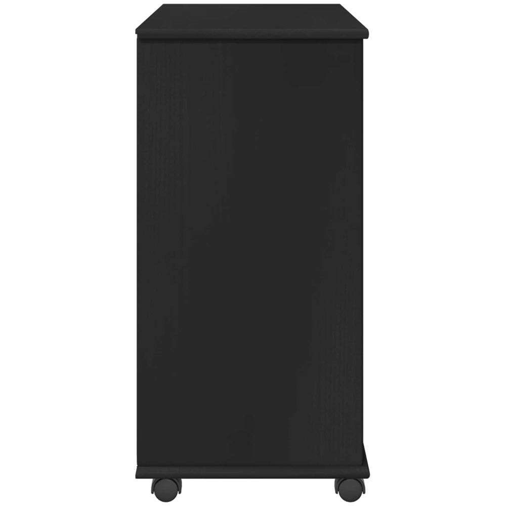 vidaXL Single Door 5 Drawer Black Rolling Storage Cabinet Image 5