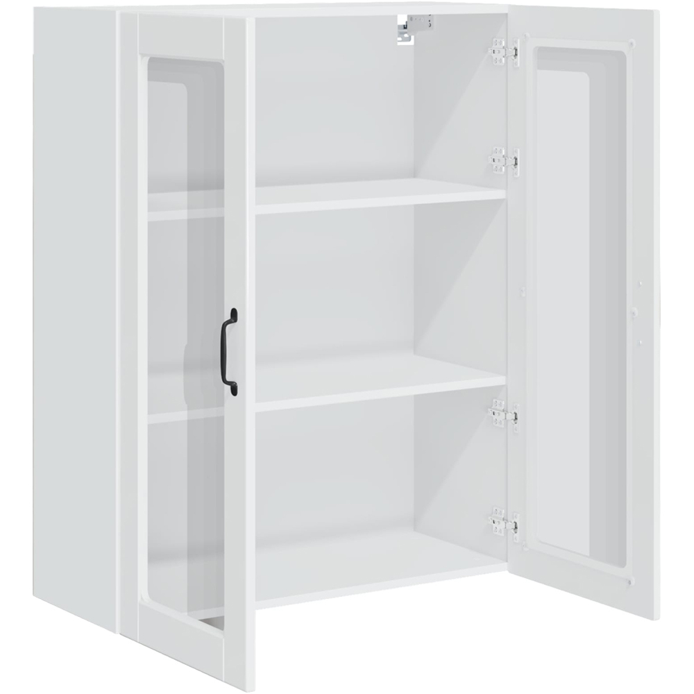 vidaXL 2 Glass Door High Gloss White Kitchen Wall Cabinet Image 5