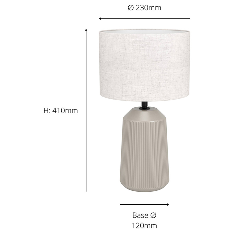 EGLO Capalbio Sand and White Table Lamp Image 5