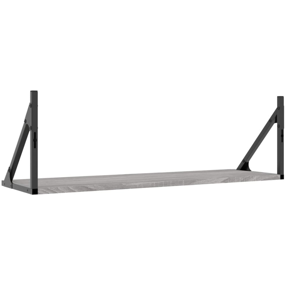 vidaXL 80 x 25 x 25.5cm Grey Sonoma Oak Floating Wall Shelf 2 Pack Image 6