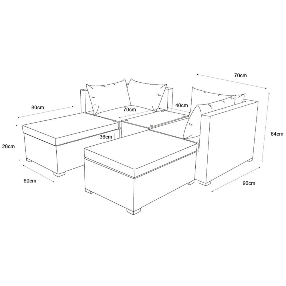 Outdoor Essentials Avalon 4 Seater Natural Rattan Patio Lounge Set Image 7