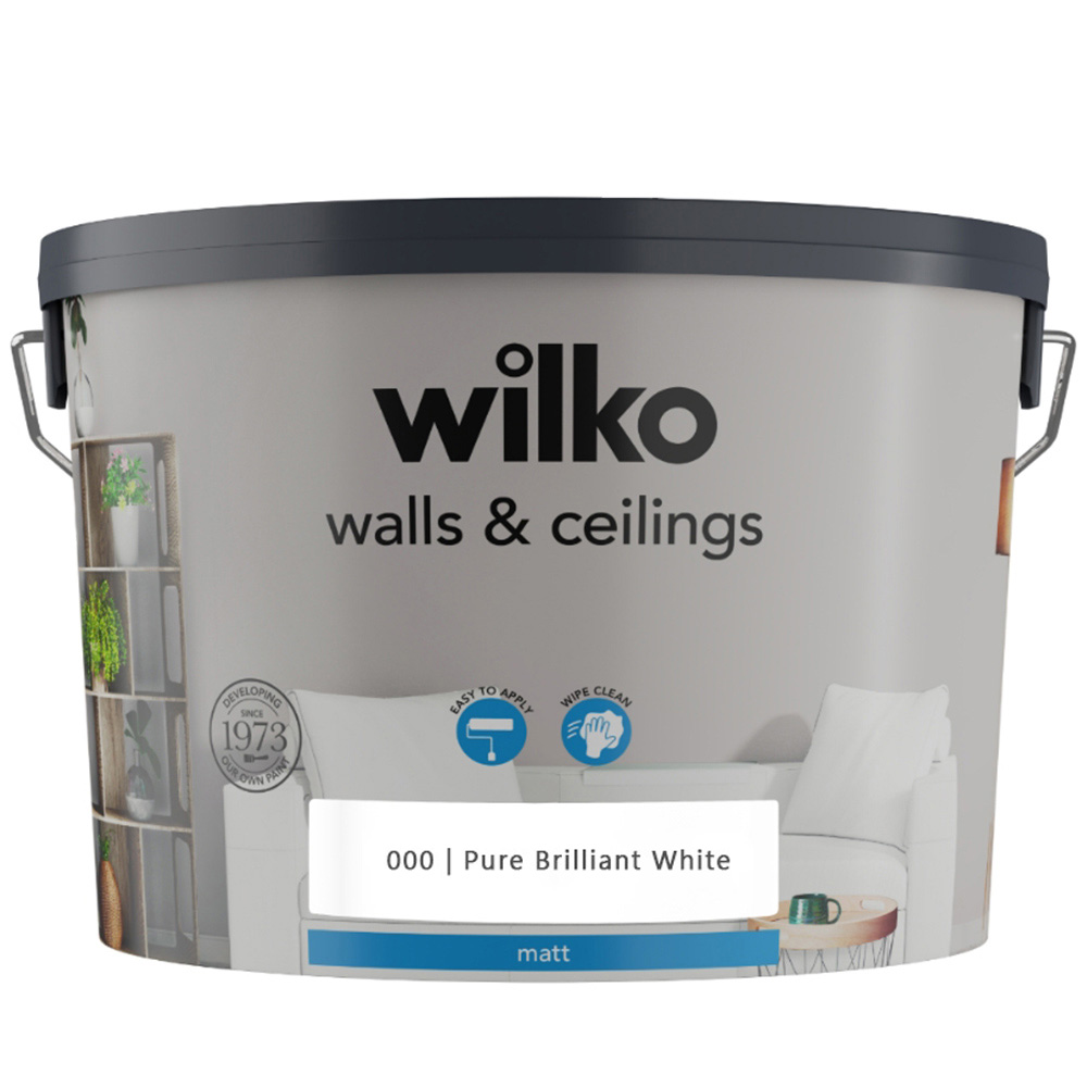 Wilko Walls & Ceilings Pure Brilliant White Matt Emulsion Paint 10L Image 2
