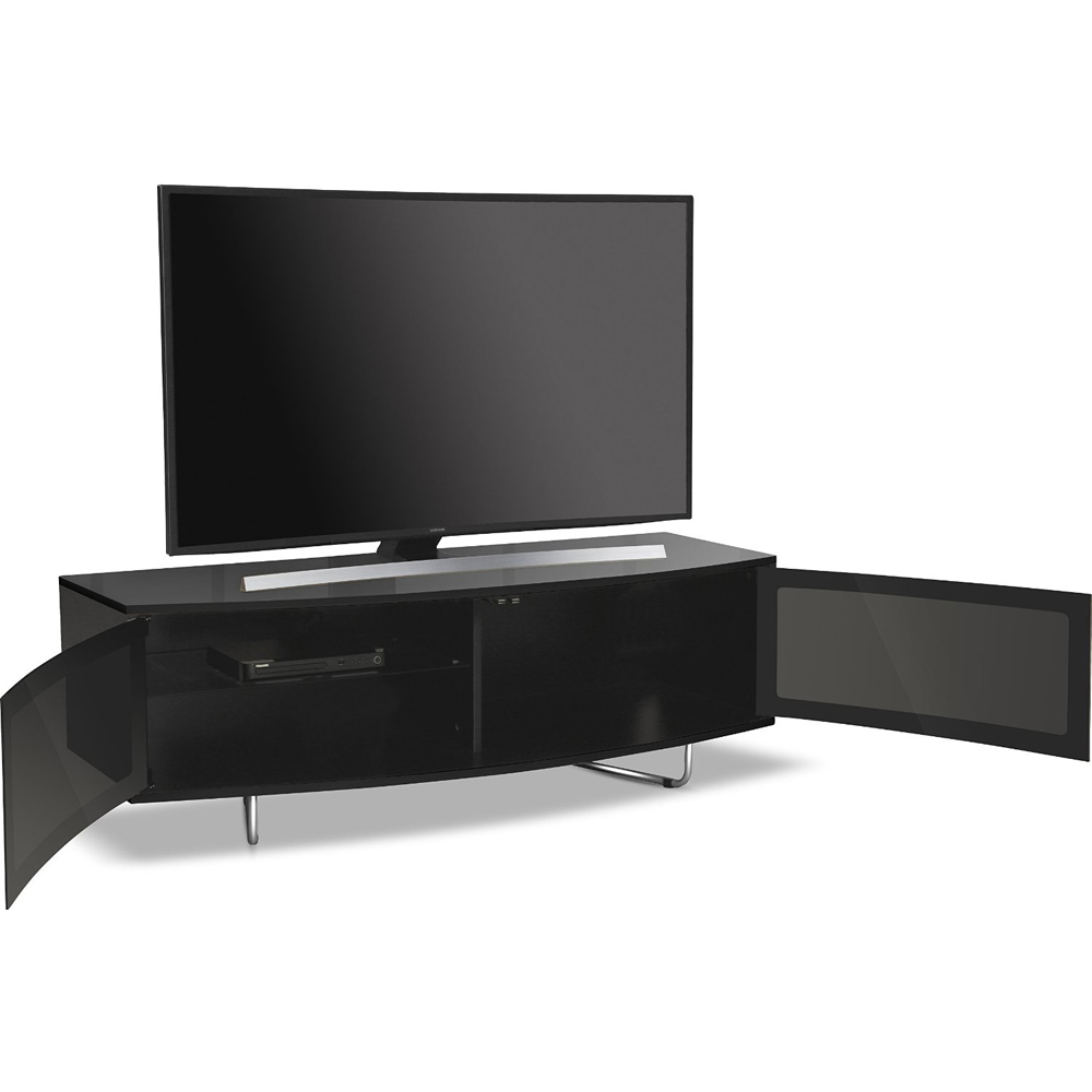 Centurion Supports Caru Gloss Black 2 Door TV Unit Image 8