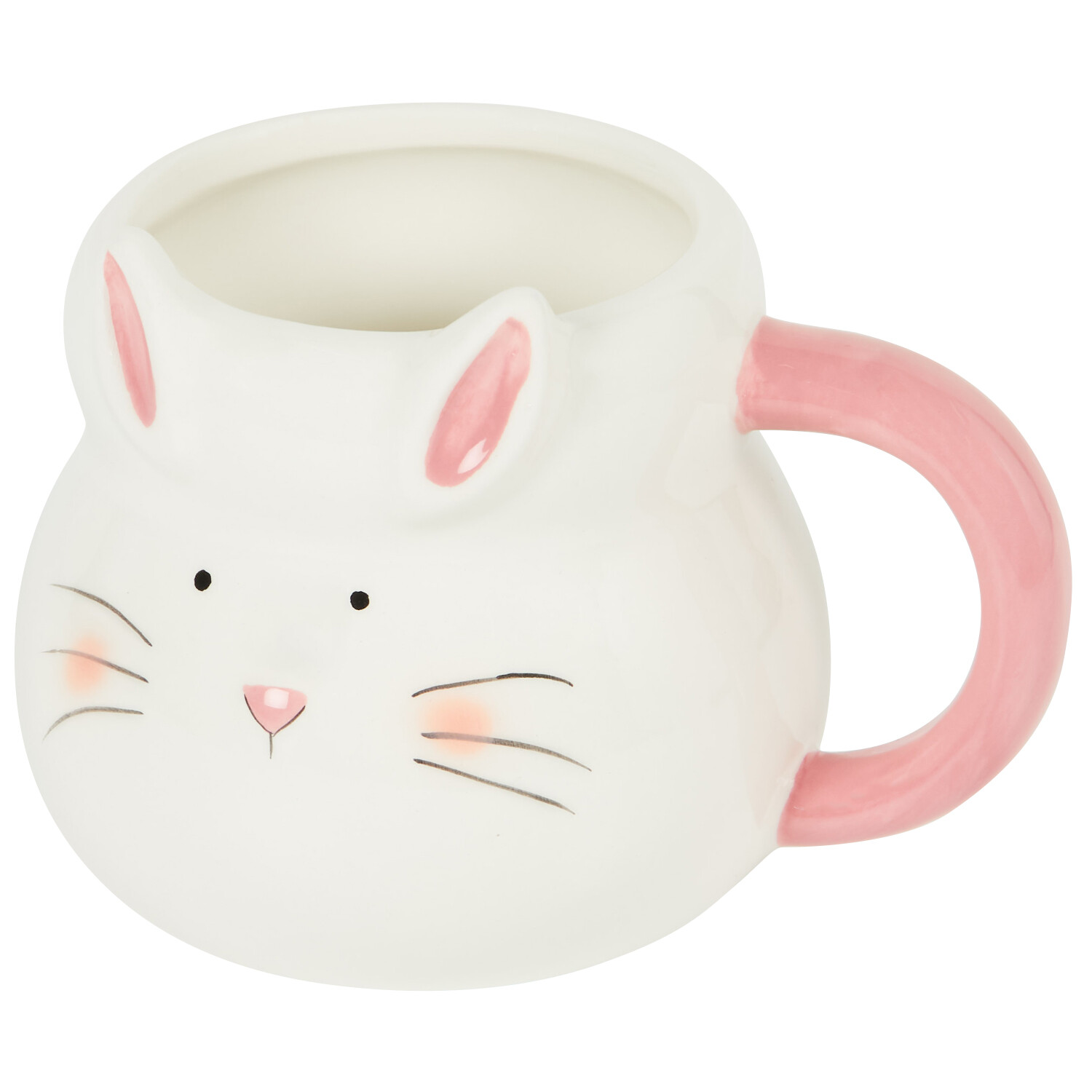 Bunny Shaped Mug White and Pink Image 4