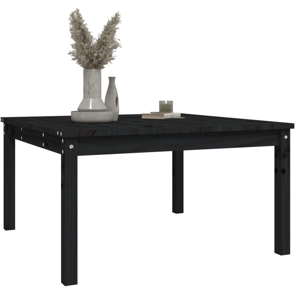 vidaXL Black Solid Pine Wood Slatted Garden Table 82.5 x 82.5cm Image 5