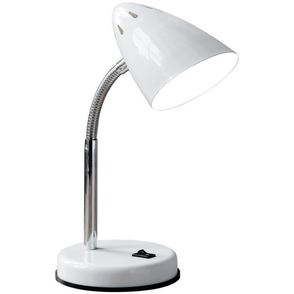 Premier Housewares White Gloss Desk Lamp Image 2