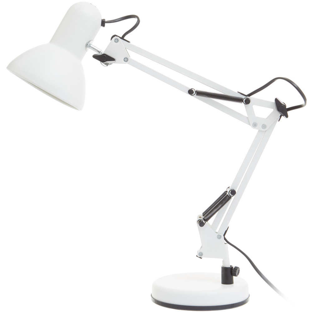 Premier Housewares Studio Matte White Metal Lamp Image 1