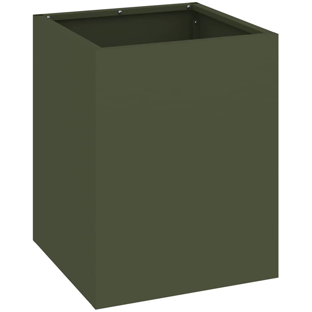 vidaXL Olive Green Cold Rolled Steel Garden Planter 40 x 32 x 32cm Image 1