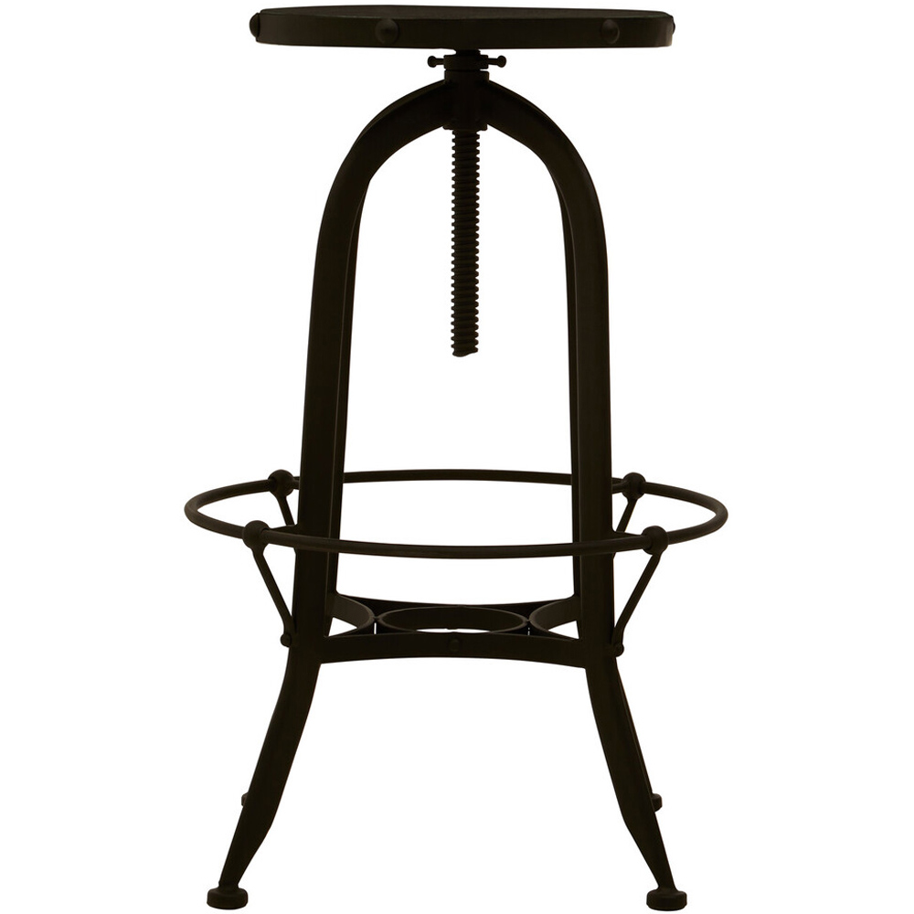 Premier Housewares Vasco Black and Green Finish Industrial-Style Bar Stool Image 2