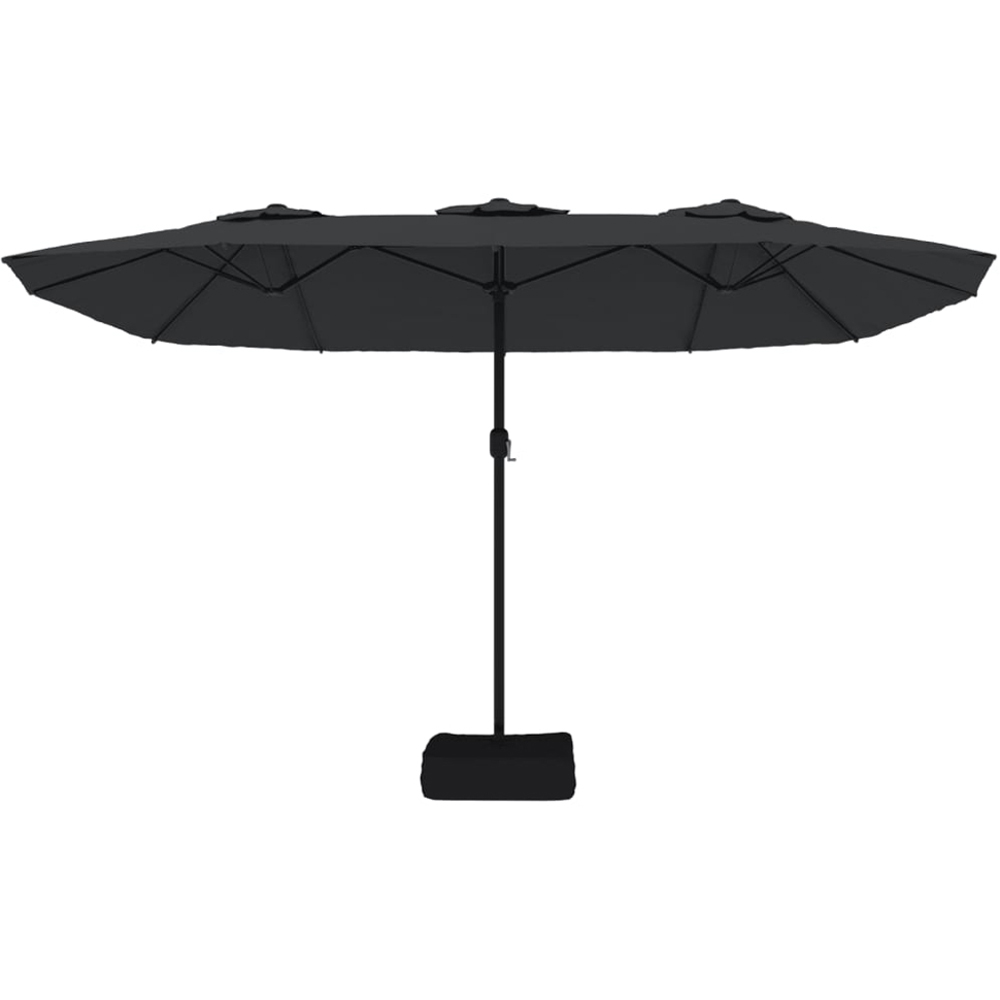 vidaXL Black LED Double Head Parasol 4.5 x 2.6m Image 4