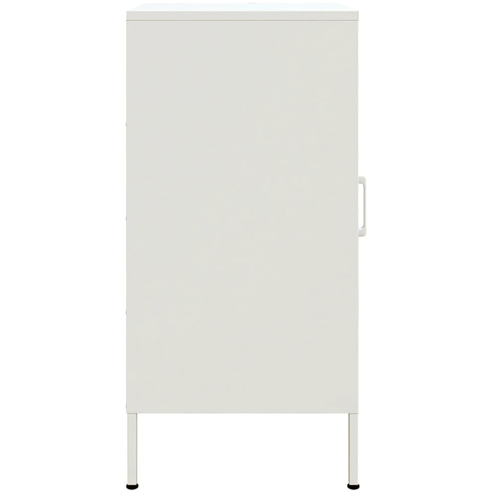 vidaXL Single Door White Steel Sideboard Image 7