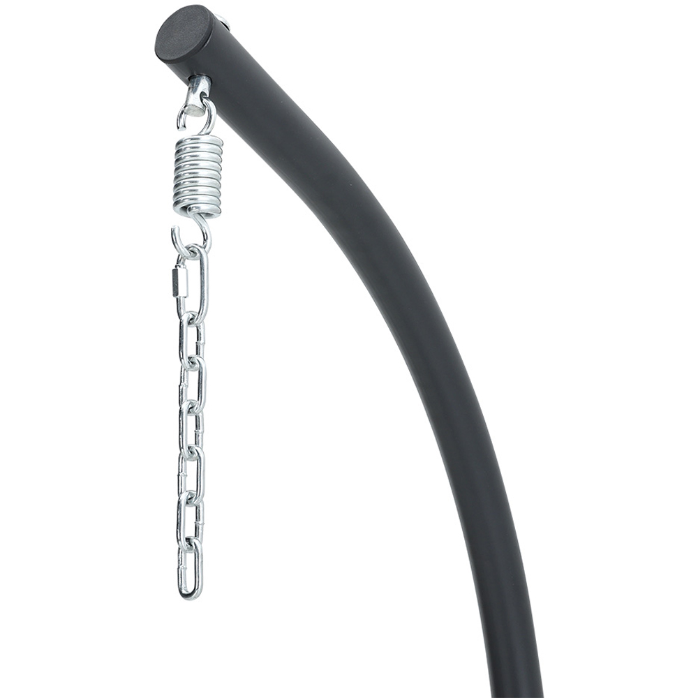 Living and Home Black Densely Woven Rattan Hanging Egg Chair Image 5