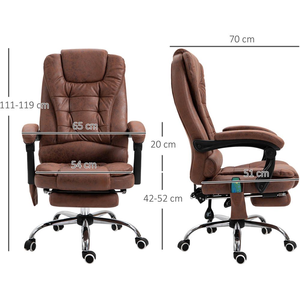 Portland Brown Microfiber Swivel Vibration Massage Office Chair Image 7
