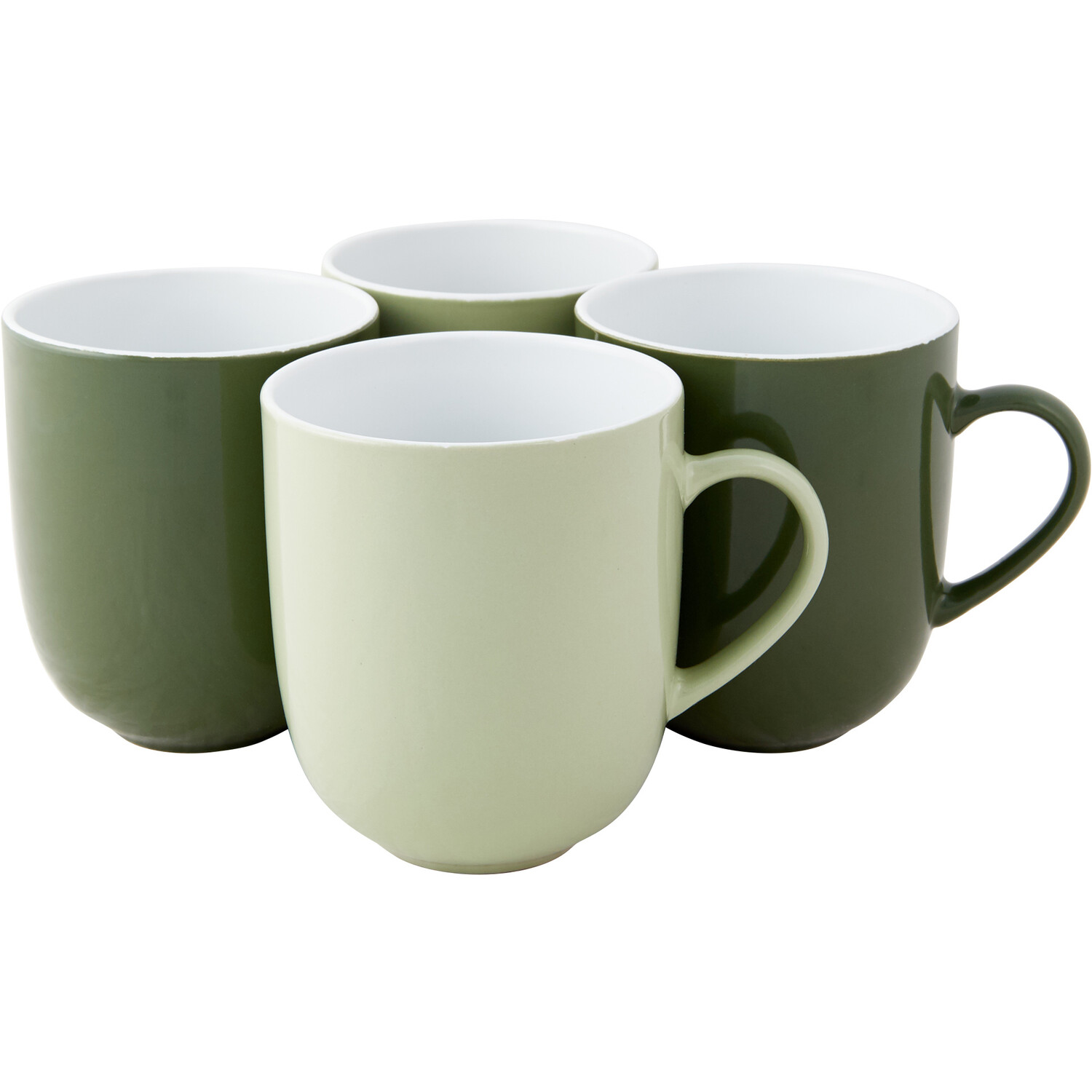 Pack of 4 Mixed Sage Mugs - Green Image 1