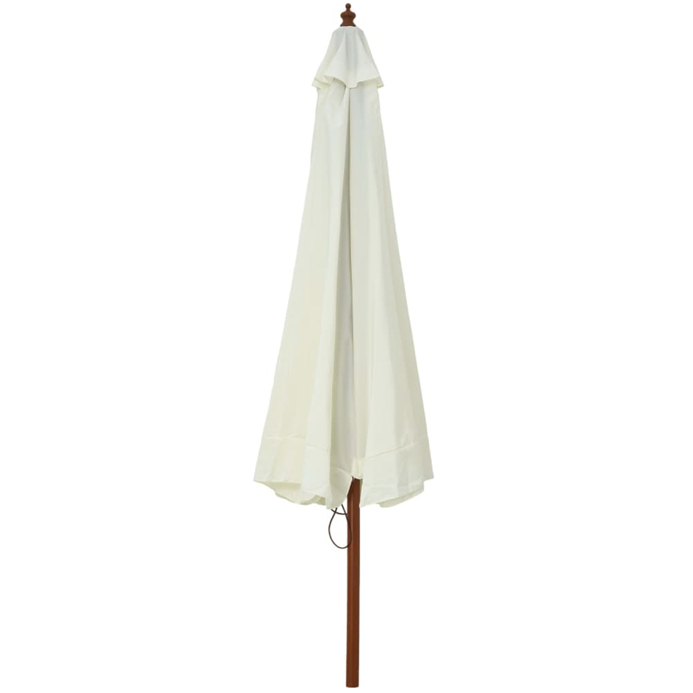 vidaXL Sand White Garden Parasol with Wooden Pole 3.3m Image 2