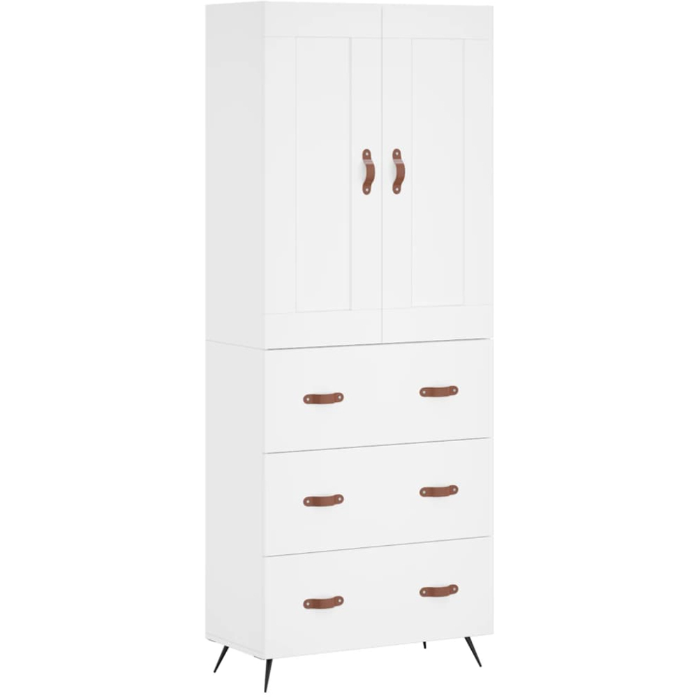 vidaXL 2 Door 3 Drawer White Slim Highboard Image 2