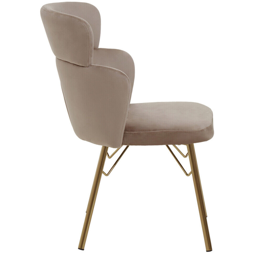 Premier Housewares Veneto Mink Velvet Tiered Back Accent Chair Image 3
