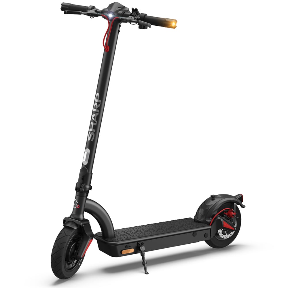 Sharp Black Kick Scooter with Rear Suspension Image 1