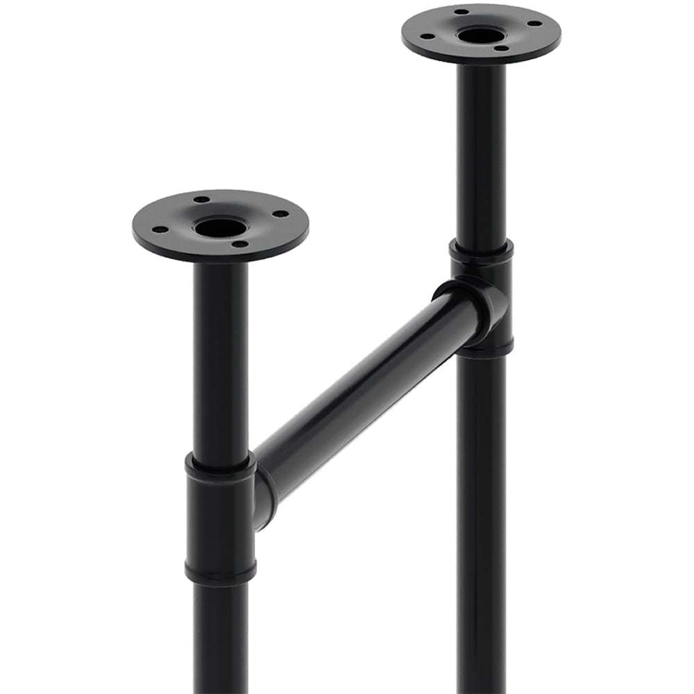 Living and Home 2 Pack Black Industrial H Shaped Anti Slip Iron Table Leg 30 x 7 x 40cm Image 5