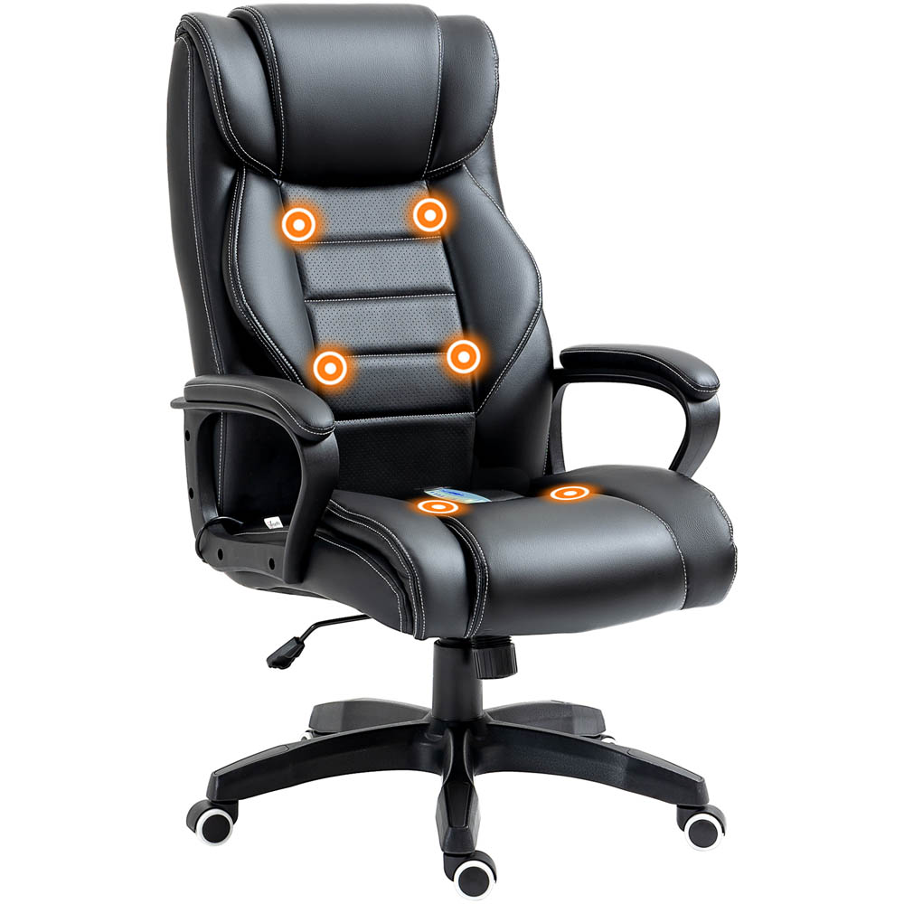Portland Black PU Leather Swivel High Back Office Chair Image 2