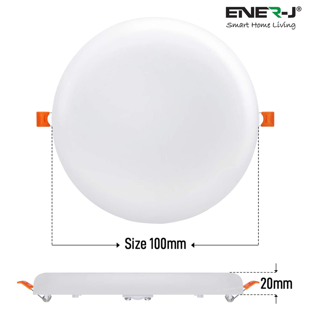 ENER-J 12W 3000K Round Frameless LED Panel Downlight 4 Pack Image 7