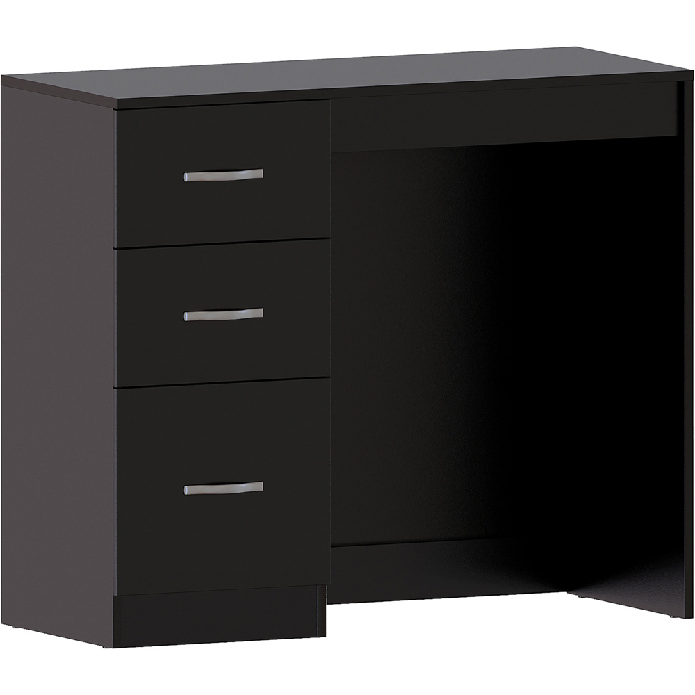 Vida Designs Riano 3 Drawer Black Dressing Table Image 2