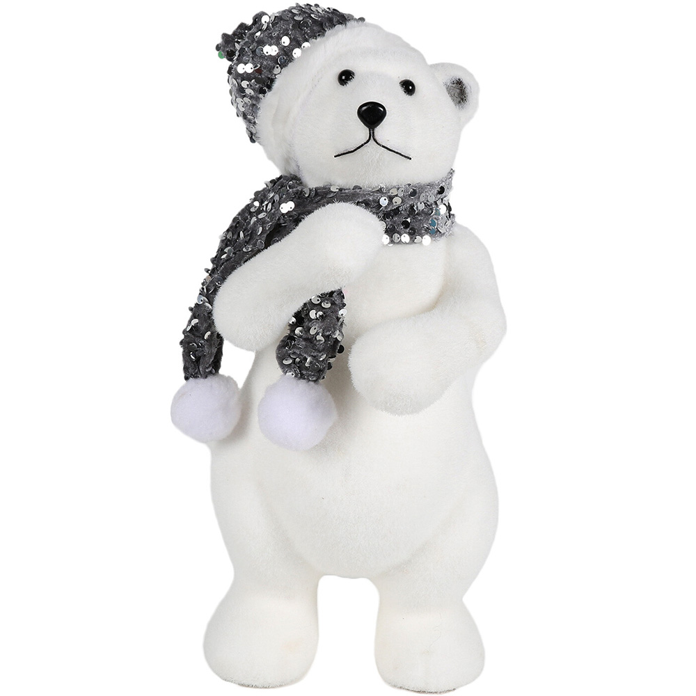 Frosted Fairytale White Festive Bear Decoration Image 1