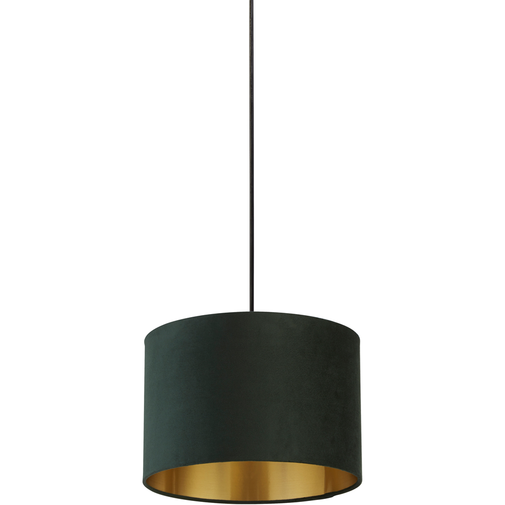 Lighting Collection Green Gold Inner Velvet Drum Shade 30cm Image 1