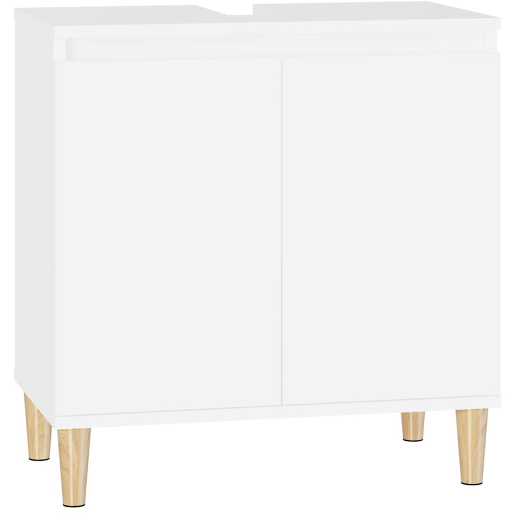vidaXL 2 Door White Bathroom Sink Cabinet Image 2