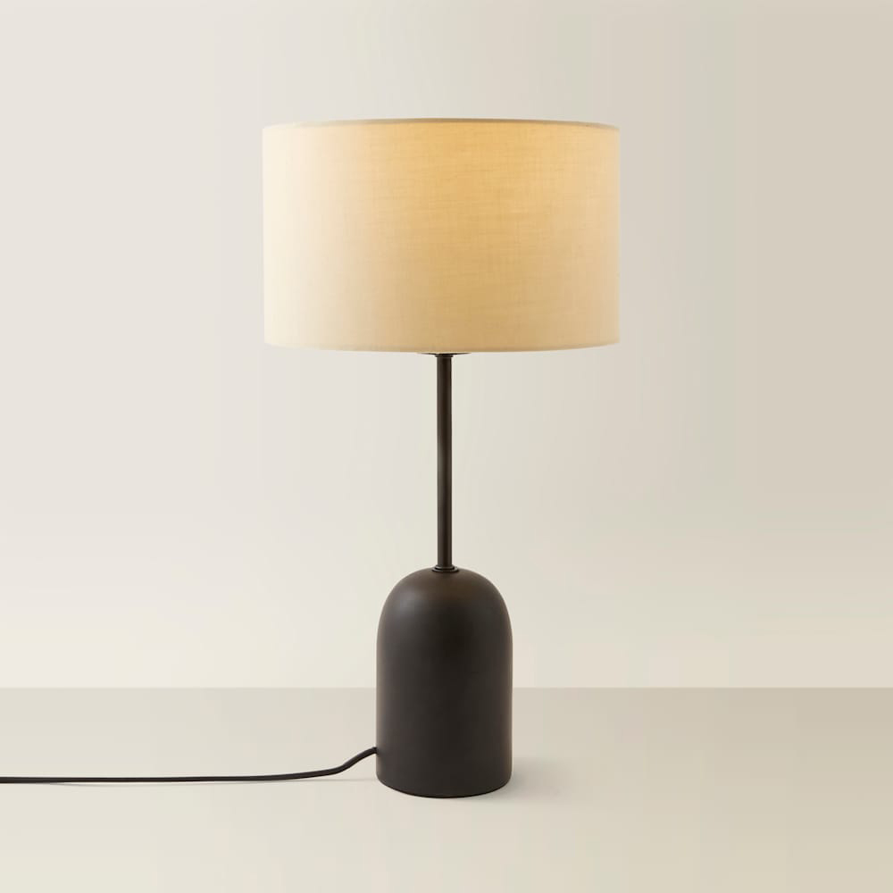 ValueLights Kaiden Cream Drum Shade Dome Table Lamp Image 3