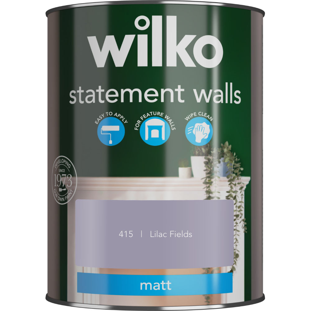 Wilko Statement Walls Lilac Fields Matt Emulsion Paint 1.25L Image 2