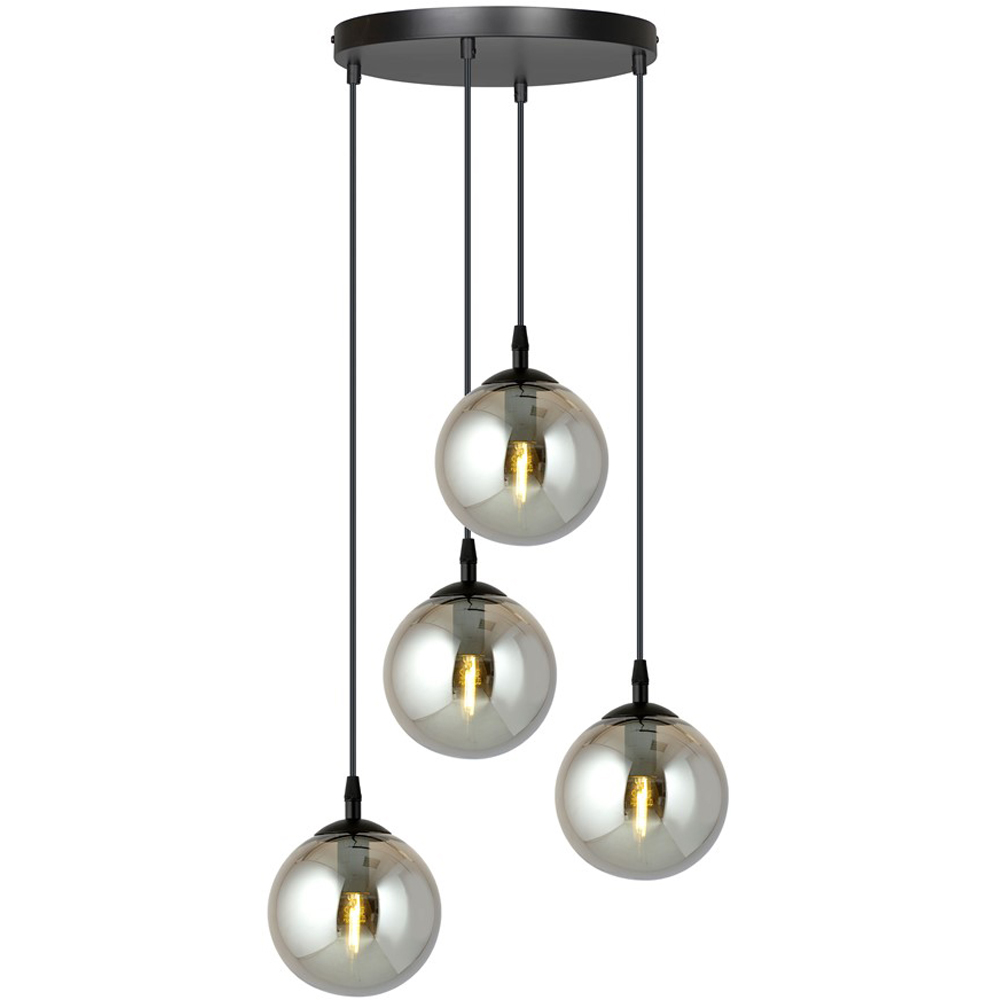 Emibig Cosmo 4 Light Graphite Shade Black E14 Ceiling Pendant Light Image 3
