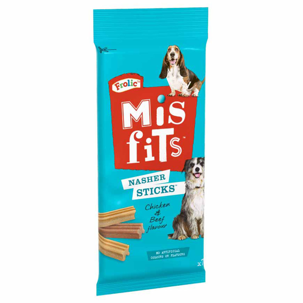Misfits 7 Pack Nasher Sticks with Chicken and Beef Dog Treats 175g Image 2