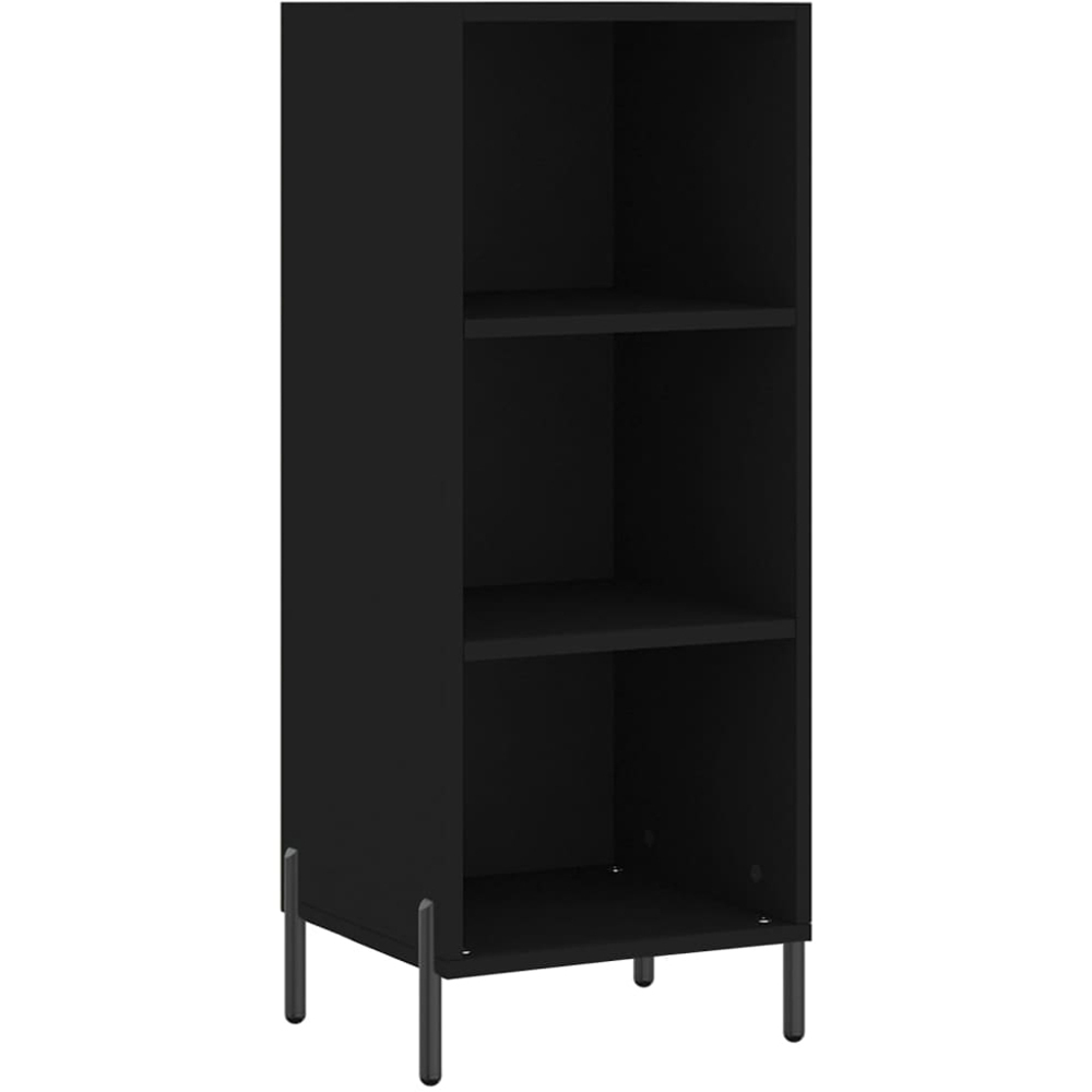 vidaXL 3 Shelf Black Wooden Sideboard Image 2