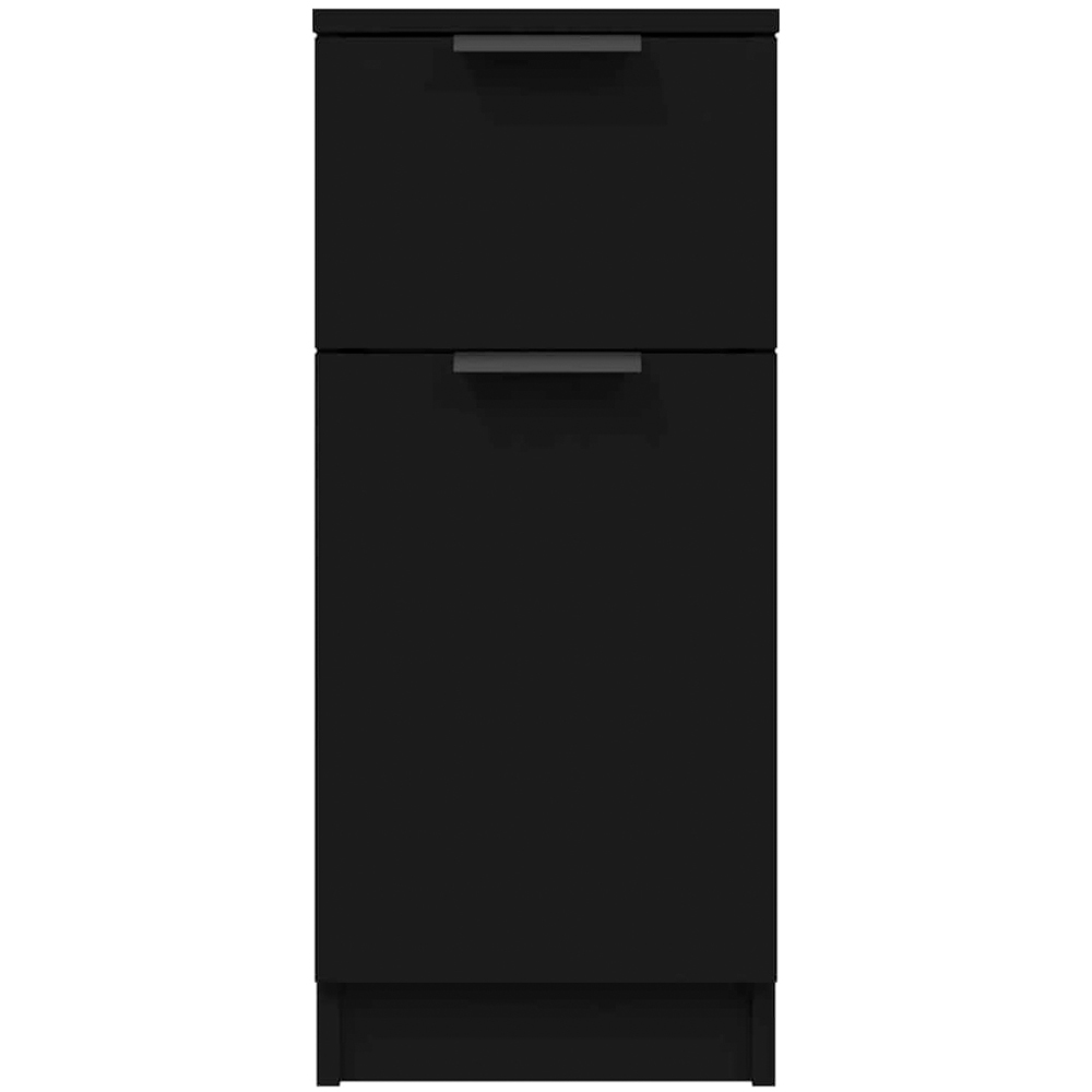 vidaXL Single Door Single Drawer Black Wooden Sideboard Image 3
