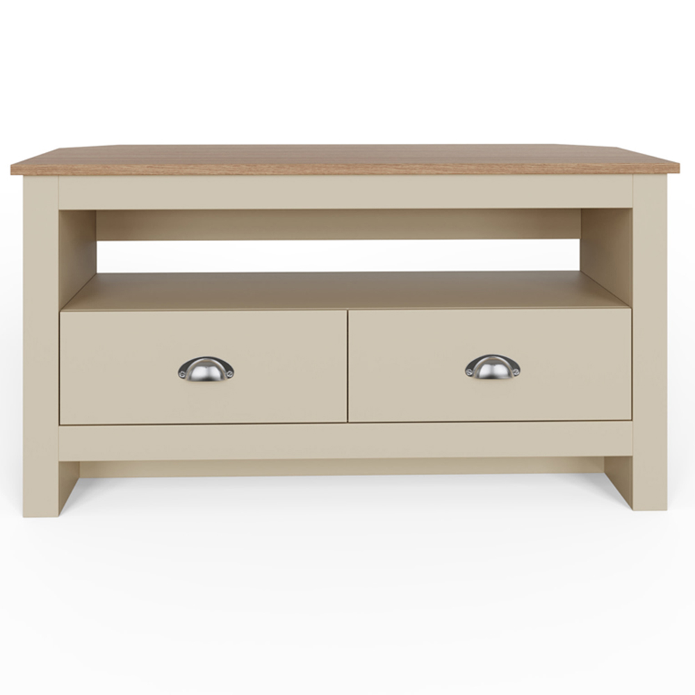 GFW Lancaster 2 Drawer Cream Corner TV Unit Image 2