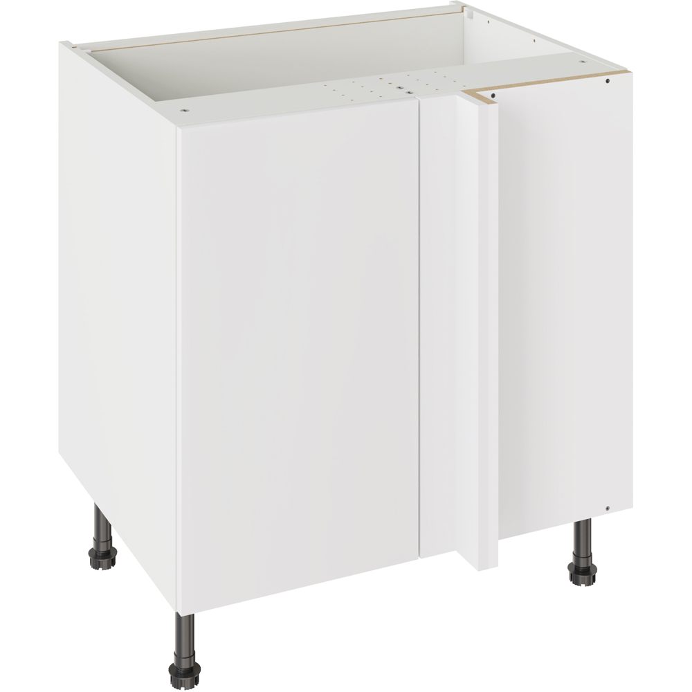 Kitchen Kit Slab Gloss White Blind Corner Base Kitchen Cabinet Flatpack 800mm Image 1