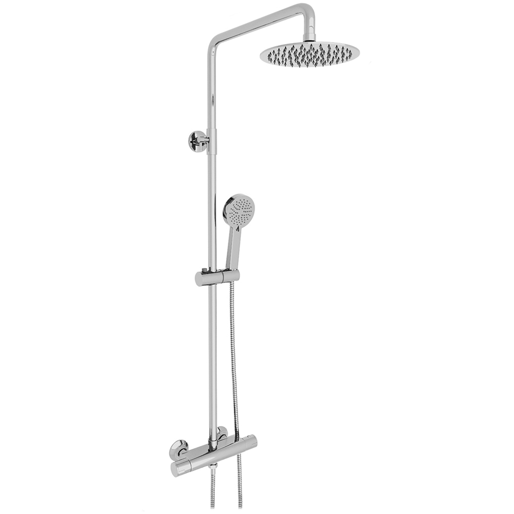 Nes Home Chrome Round Exposed Thermostatic Mixer Shower Set Image 1