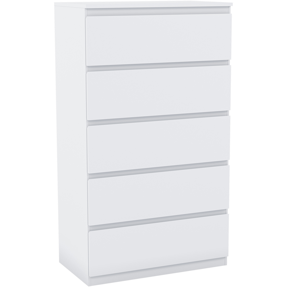 VIDA DESIGNS Denver 5 Drawer White Chest of Drawers Image 2