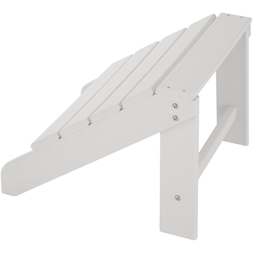 tectake White Weatherproof Footrest for Adirondack Garden Chair Image 3